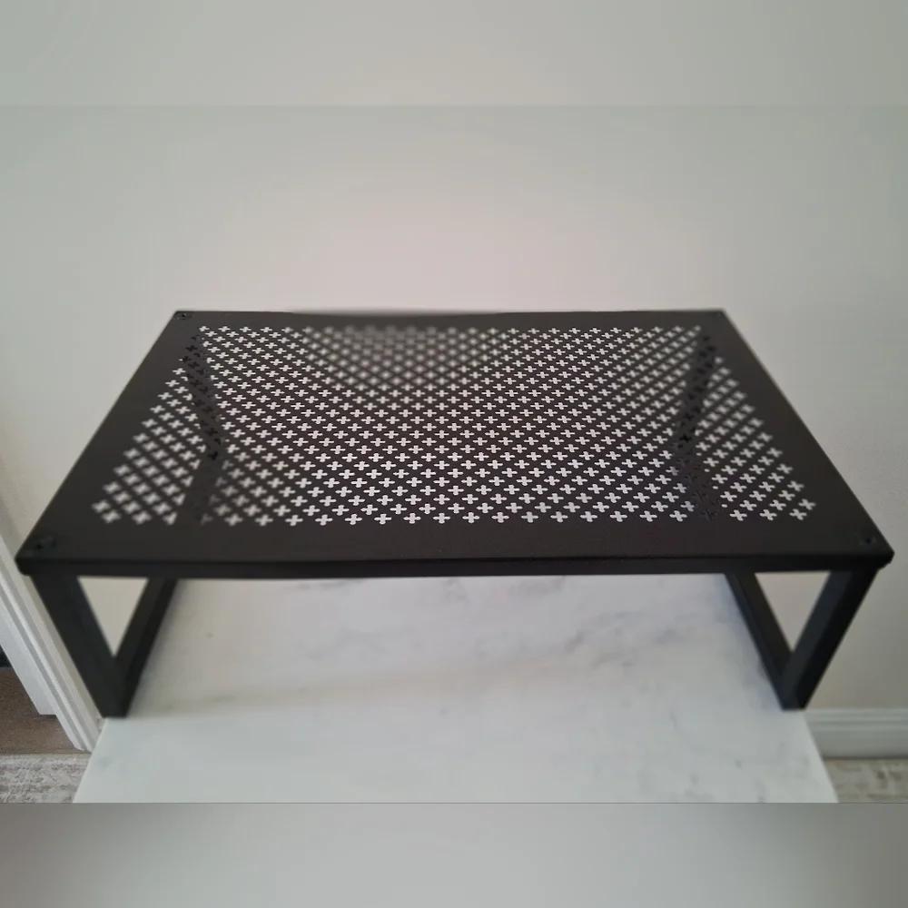 Black Metal Monitor Stand Riser with Anti-Slip Suction Cup - Picture 2 of 8